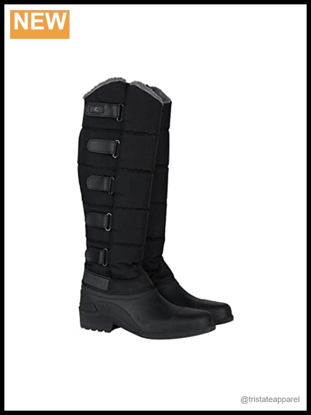 Insulated Mid-Calf Equestrian Boots for Women, Waterproof, Faux Fur Lining